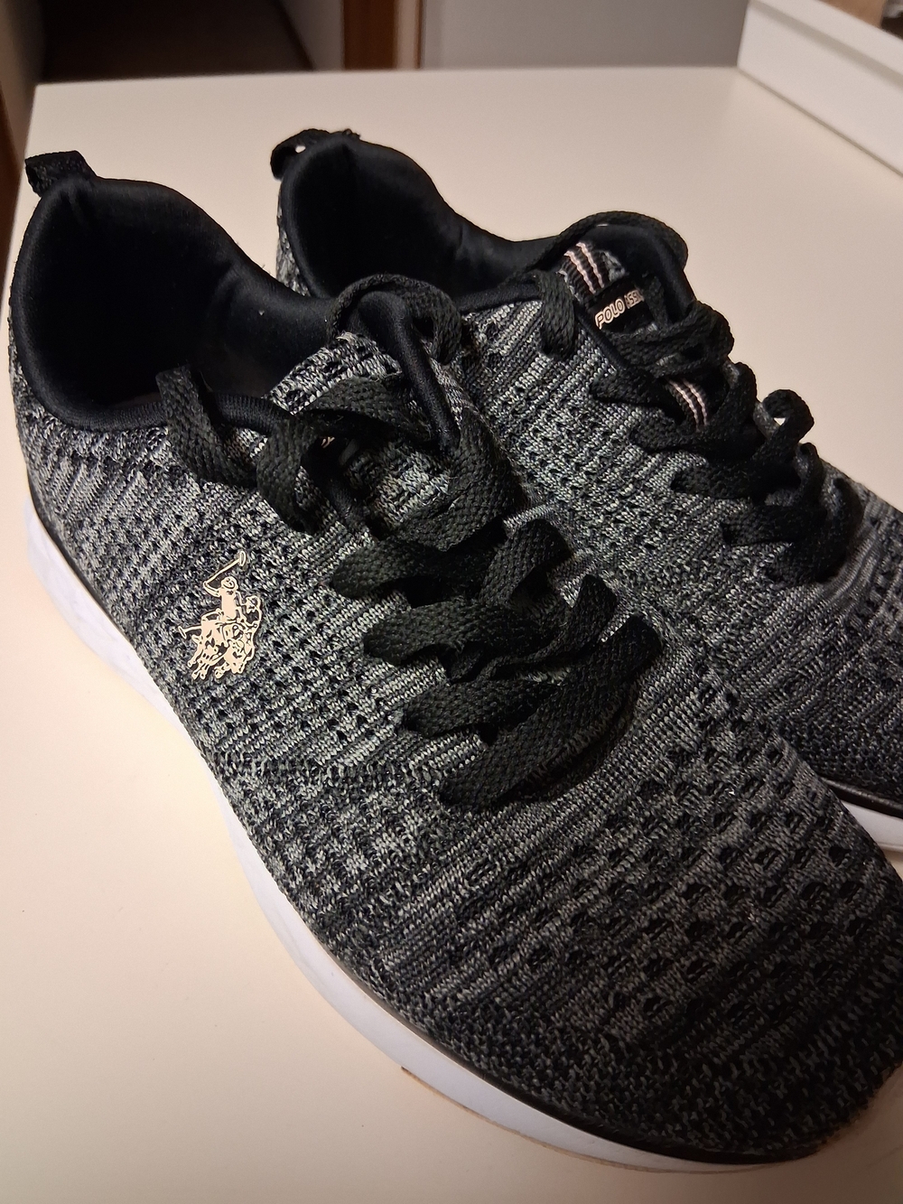 U.S. Polo Assn. Women’s Black & Gray Knit Athletic Sneakers - Picture 2 of 4